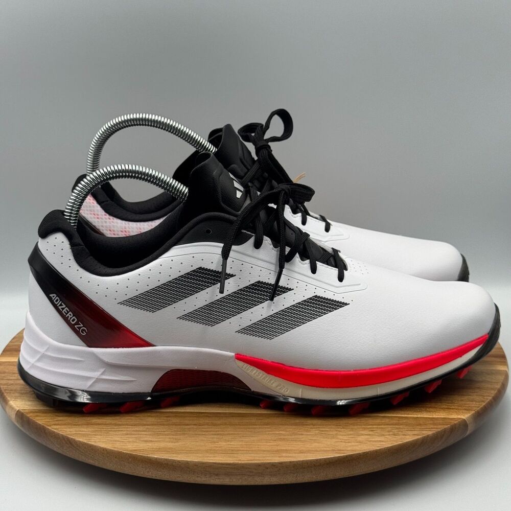 ADIDAS Men's Adizero ZG Spikeless Golf Shoes Red White Size 9.5 IE3530 NWT
